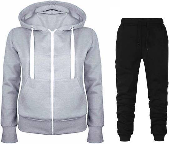 Ladies Gray and Black Tracksuit OMT0086