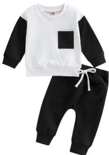 Kids Black and White Tracksuit OMT0089