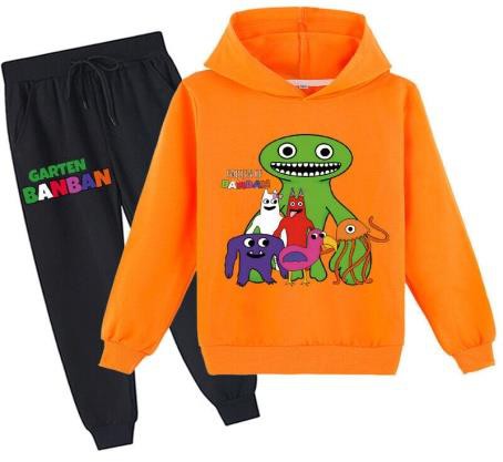 Kids Black and Orange Tracksuit OMT0095