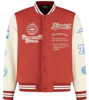 Burnt Orange and White Versity Jacket OMT00117