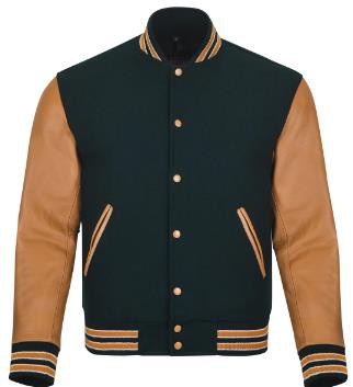 Black and Beige Versity Jacket OMT00108