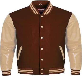 Maroon and Cream Versity Jacket OMT00110