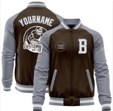 Brown and Gray Versity Jacket OMT00132
