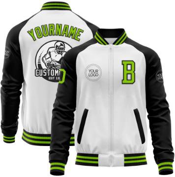 White and Black Versity Jacket OMT00133