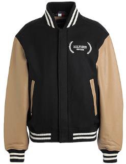 Black and Beige Versity Jacket OMT00127