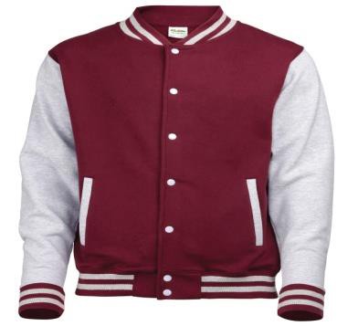 Maroon and White Versity Jacket OMT00122