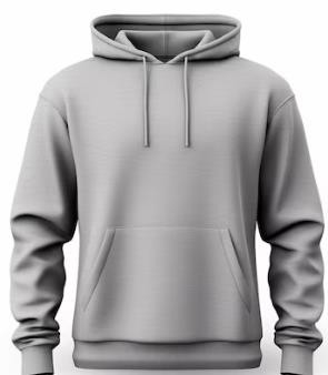 Men Blank Gray Pullover Hoodie OMT0018