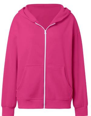 Unisex Pink Zipper Hoodie OMT0026