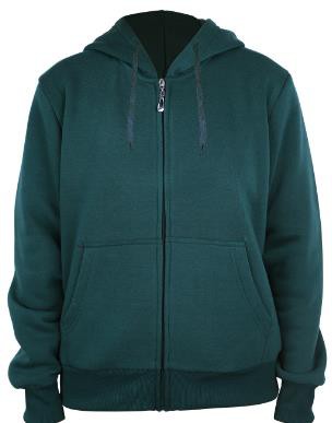 Unisex Dark Green Zipper Hoodie OMT0028