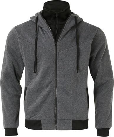 Unisex Charcoal Gray Zipper Hoodie OMT0034