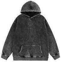Black Acid Wash Hoodie OMT0050