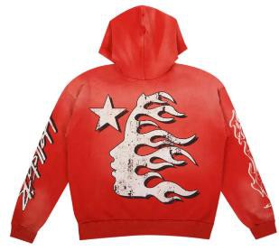 Red Acid Wash Hoodie OMT0054