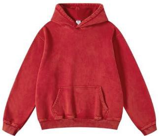 Maroon Acid Wash Hoodie OMT0056