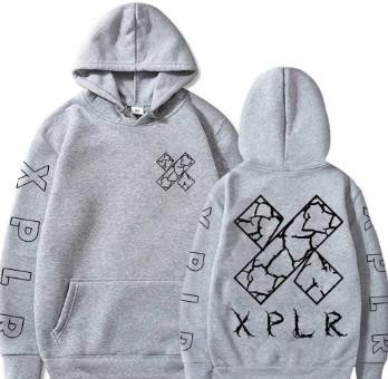 Light Gray American Style Hoodie OMT0069