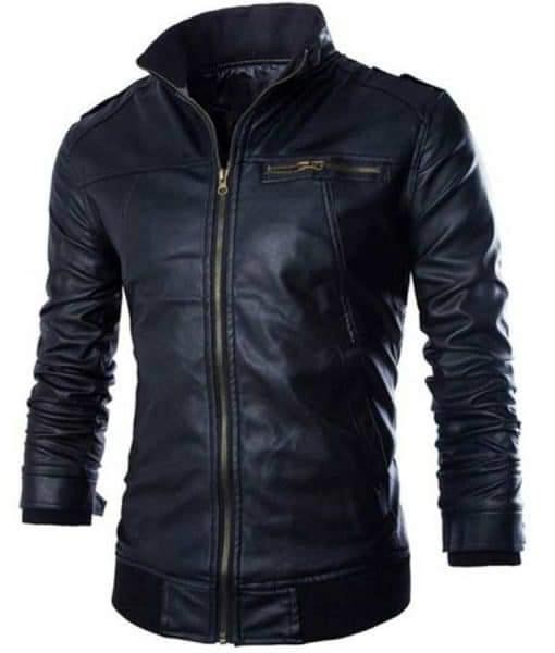 Leather Jacket  – Navy Blue