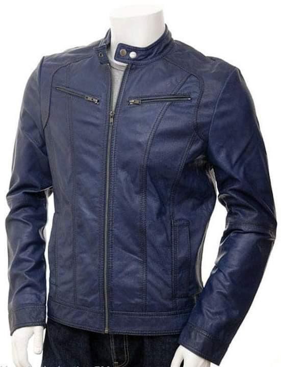 Leather Jacket– Navy Blue
